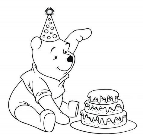หมีพูกับขนมเค้ก