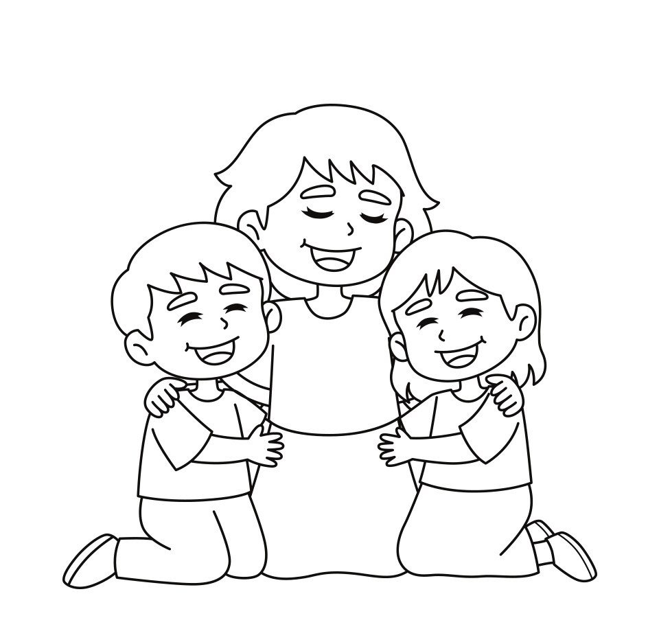 แม่กับลูกชายและลูกสาว