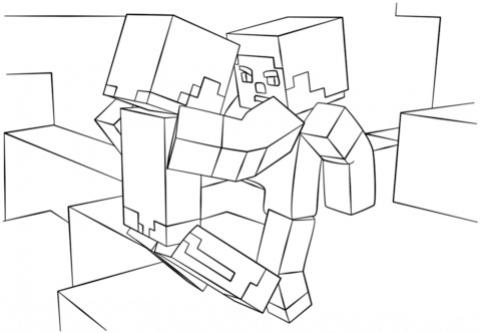 minecraft-fight-scene-coloring-page