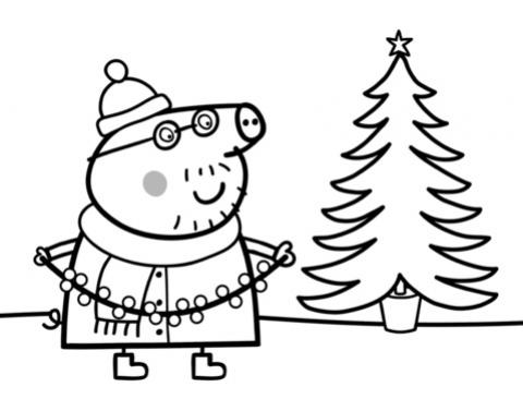 daddy pig decorates xmas tree