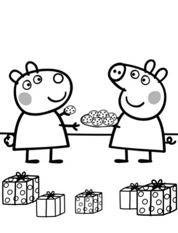 peppa give suzy cookies