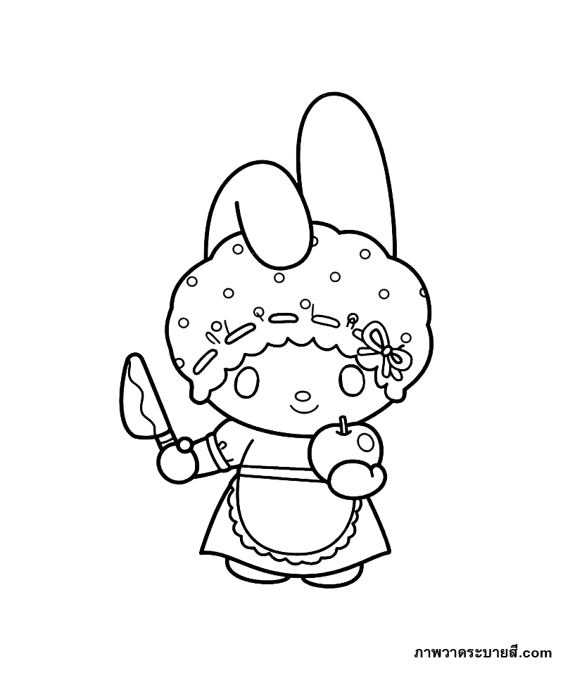 My Melody as a Cute Chef with Apple