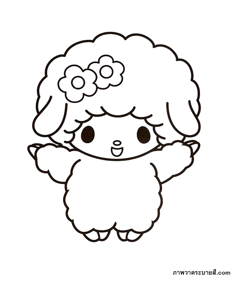 My Sweet Piano Cute Lamb Coloring Page