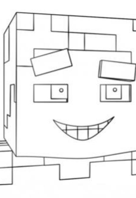 ภาพวาดระบายสีminecraft-smiling-steve-coloring-page