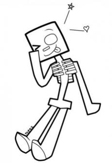 ภาพวาดระบายสีminecraft-cartoon-skeleton-by-topaz7373-coloring-page