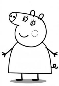 ภาพวาดระบายสีmummy pig